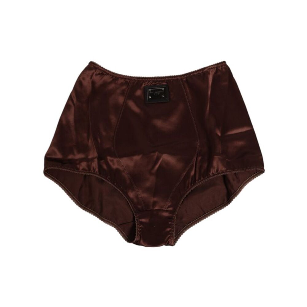 Dolce & Gabbana Brown Silk Stretch High Waist Girdle Women's Underwear